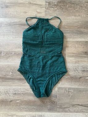 Becca Emerald Crochet One-Piece Swimsuit